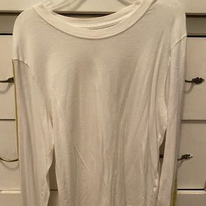 White long sleeve top w/ striped sleeves!!